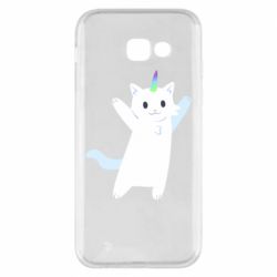 Чехол для Samsung A5 2017 White cheerful cat - PrintSalon