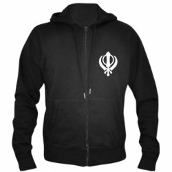 Мужское худи на молнии White Khanda - PrintSalon