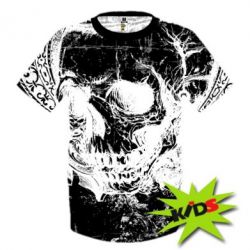 Дитяча 3D футболка White Skull - PrintSalon