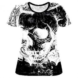 Жіноча 3D футболка White Skull - PrintSalon