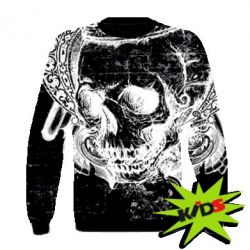 Дитячий 3D світшот White Skull - PrintSalon