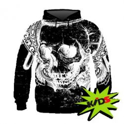 Дитяче 3D худі White Skull - PrintSalon