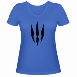 Женская футболка с V-образным вырезом Wiedzmin logo - PrintSalon