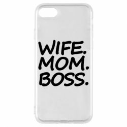Чехол для iPhone 7 Wife mom boss - PrintSalon