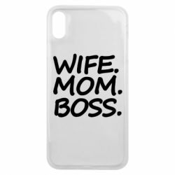 Чехол для iPhone Xs Max Wife mom boss - PrintSalon