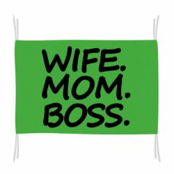 Флаг Wife mom boss - PrintSalon