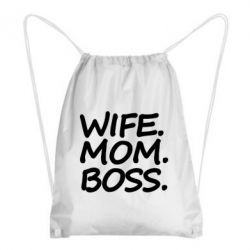 Рюкзак-мешок Wife mom boss - PrintSalon