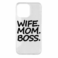 Чехол для iPhone 14 Pro Max Wife mom boss - PrintSalon