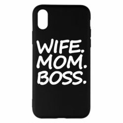 Чехол для iPhone X/Xs Wife mom boss - PrintSalon
