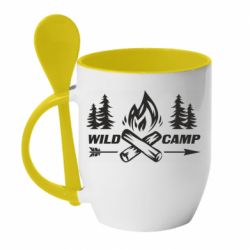Чашка з ложкою Wild camp - PrintSalon