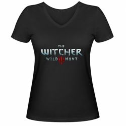Жіноча футболка з V-подібним вирізом Witcher Logo - PrintSalon