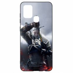 Чехол для Samsung A21s Witcher with a sword - PrintSalon