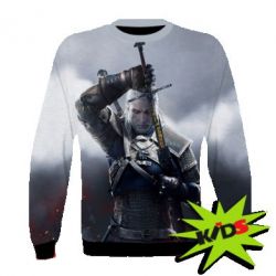 Детский 3D свитшот Witcher with a sword - PrintSalon