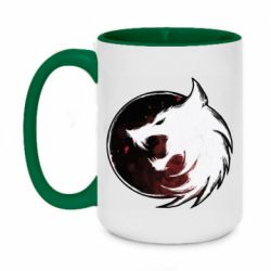 Чашка двухцветная 420ml Witcher wolf spray - PrintSalon