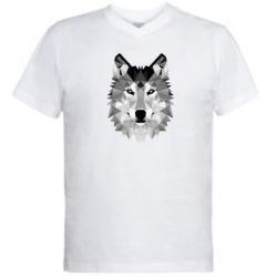 Мужская футболка  с V-образным вырезом Wolf Art - PrintSalon