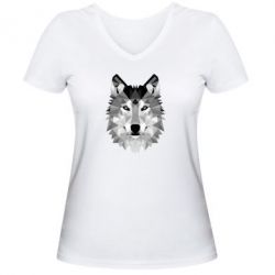 Женская футболка с V-образным вырезом Wolf Art - PrintSalon