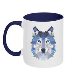 Чашка двухцветная 320ml Wolf is a vector-PrintSalon Чашка двухцветная 320ml Wolf is a vector