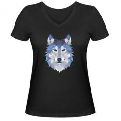 Женская футболка с V-образным вырезом Wolf is a vector - PrintSalon