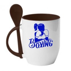 Чашка с ложкой Women's Boxing - PrintSalon