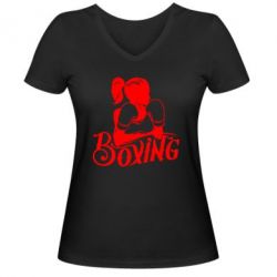 Женская футболка с V-образным вырезом Women's Boxing - PrintSalon