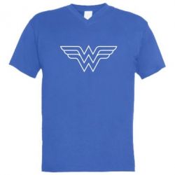 Мужская футболка  с V-образным вырезом Wonder Woman Logo - PrintSalon