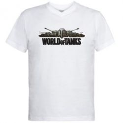 Мужская футболка  с V-образным вырезом World Of Tanks 3D Logo - PrintSalon