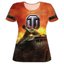 Жіноча 3D футболка World of Tanks big emblem - PrintSalon
