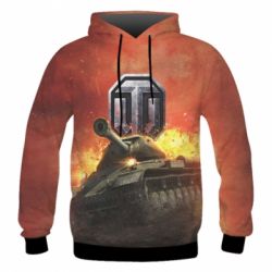 Чоловіче 3D худі World of Tanks big emblem - PrintSalon