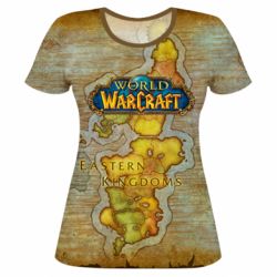 Женская футболка 3D World of Warcraft Map - PrintSalon