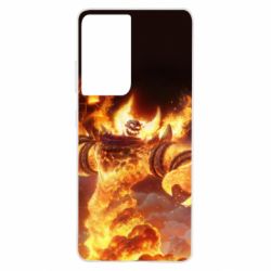 Чехол для Samsung S21 Ultra World of Warcraft Ragnaros - PrintSalon