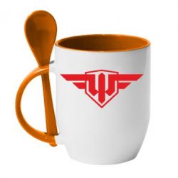 Чашка з ложкою World of Warplanes Logo - PrintSalon