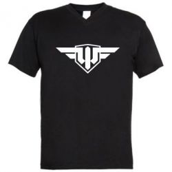 Чоловіча футболка з V-подібним вирізом World of Warplanes Logo - PrintSalon