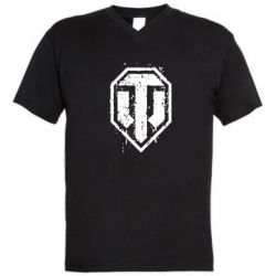 Мужская футболка  с V-образным вырезом WOT Logo - PrintSalon