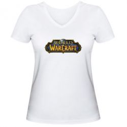 Жіноча футболка з V-подібним вирізом Wow Logo - PrintSalon