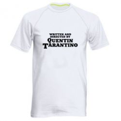 Мужская футболка для спорта Written and directed by Quentin Tarantino - PrintSalon