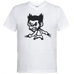Мужская футболка  с V-образным вырезом X-men, Logan - PrintSalon