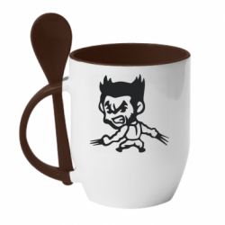 Чашка с ложкой X-men, Logan - PrintSalon