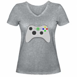 Женская футболка с V-образным вырезом Xbox - PrintSalon