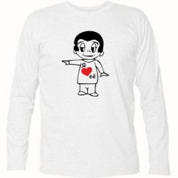 Футболка с длинным рукавом Я люблю ее - PrintSalon