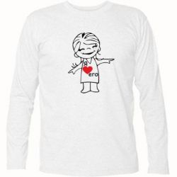 Футболка с длинным рукавом Я люблю его - PrintSalon