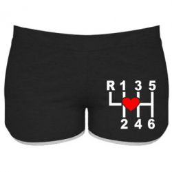 Женские шорты Я люблю механическую коробку передач! - PrintSalon