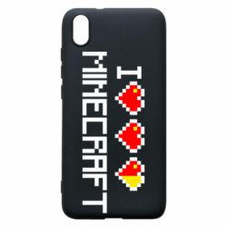 Чохол для Xiaomi Redmi 7A Я люблю Minecraft - PrintSalon