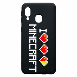 Чохол для Samsung A40 Я люблю Minecraft - PrintSalon