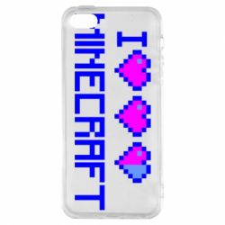Чохол для iphone 5/5S/SE Я люблю Minecraft - PrintSalon