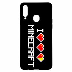 Чохол для Samsung A20s Я люблю Minecraft - PrintSalon