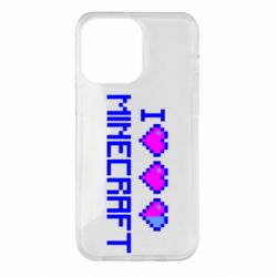 Чохол для iPhone 14 Pro Max Я люблю Minecraft - PrintSalon