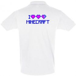 Мужское поло Я люблю Minecraft - PrintSalon