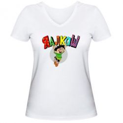 Женская футболка с V-образным вырезом Яалкаш - PrintSalon