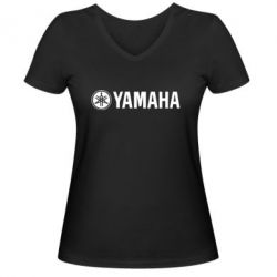 Жіноча футболка з V-подібним вирізом Yamaha Logo-PrintSalon Жіноча футболка з V-подібним вирізом Yamaha Logo