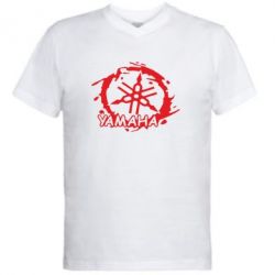 Мужская футболка  с V-образным вырезом Yamaha Moto - PrintSalon